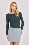 Boat Neck Knit Top