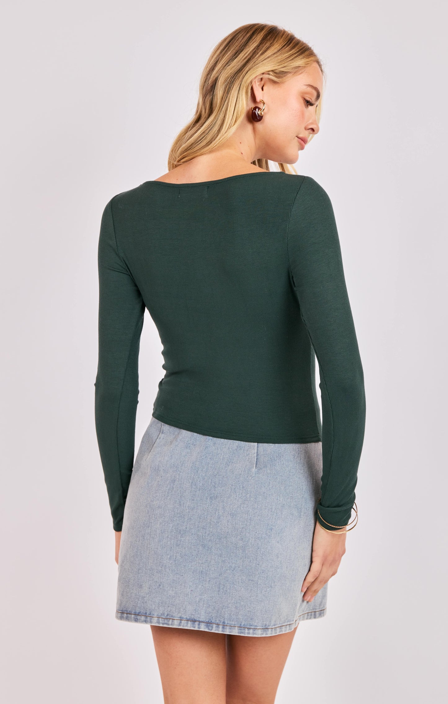 Boat Neck Knit Top