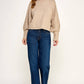 Knitted Sweater with Cuffed Sleeves