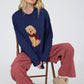 Intarisia Puppy Crew Neck Relaxed Sweater