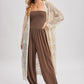 Boho Long Line Side Slit Crochet Cardigan
