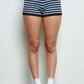 Striped Contrast Sweater Knit Mini Shorts