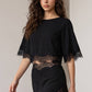 Lace Hem Twill Satin Cape Top