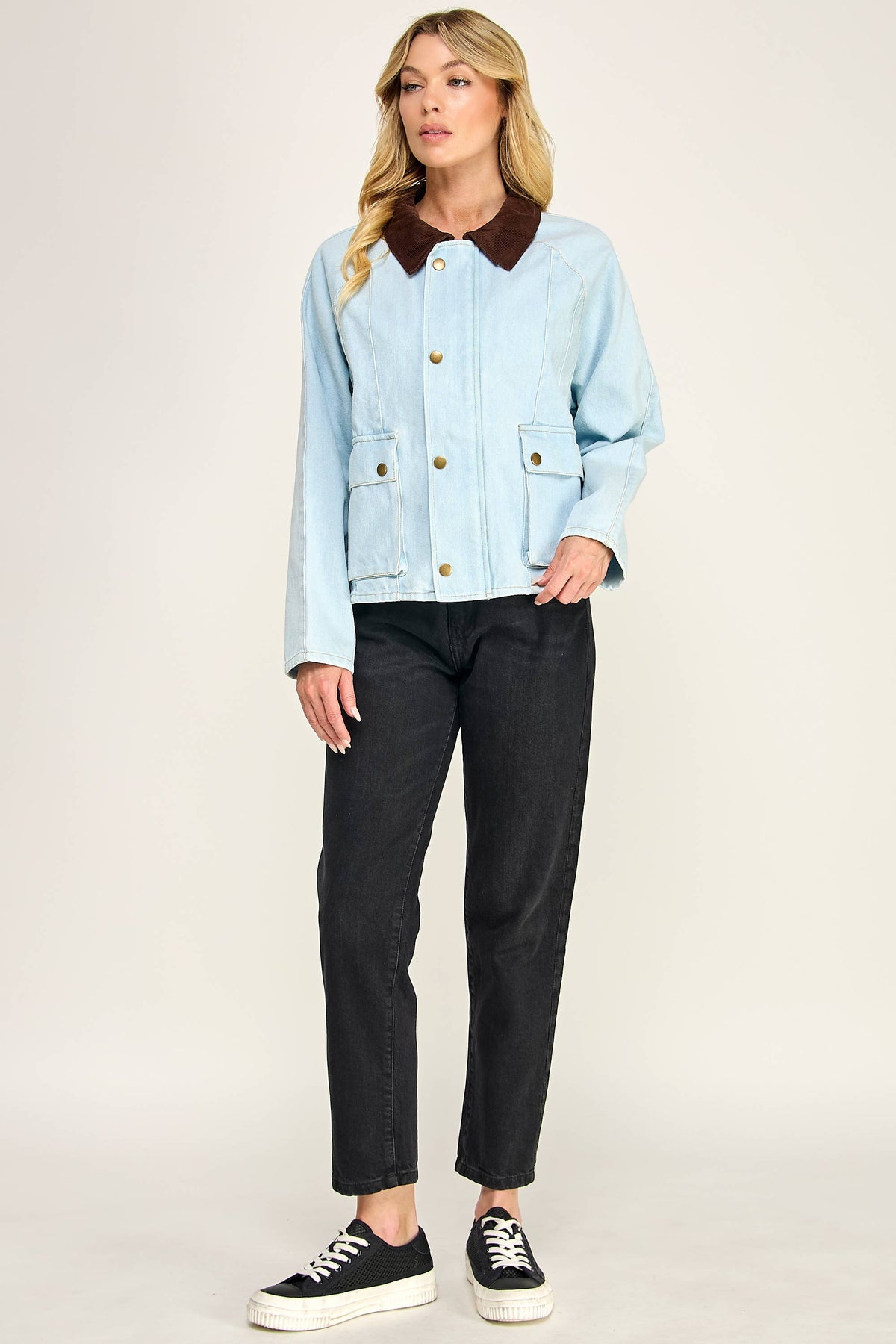 Denim Contrast Collar Jacket