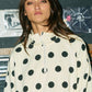 Polka Dot Half-Zip Sweatshirt