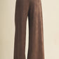 Wide-Leg Sueded Knit Trousers