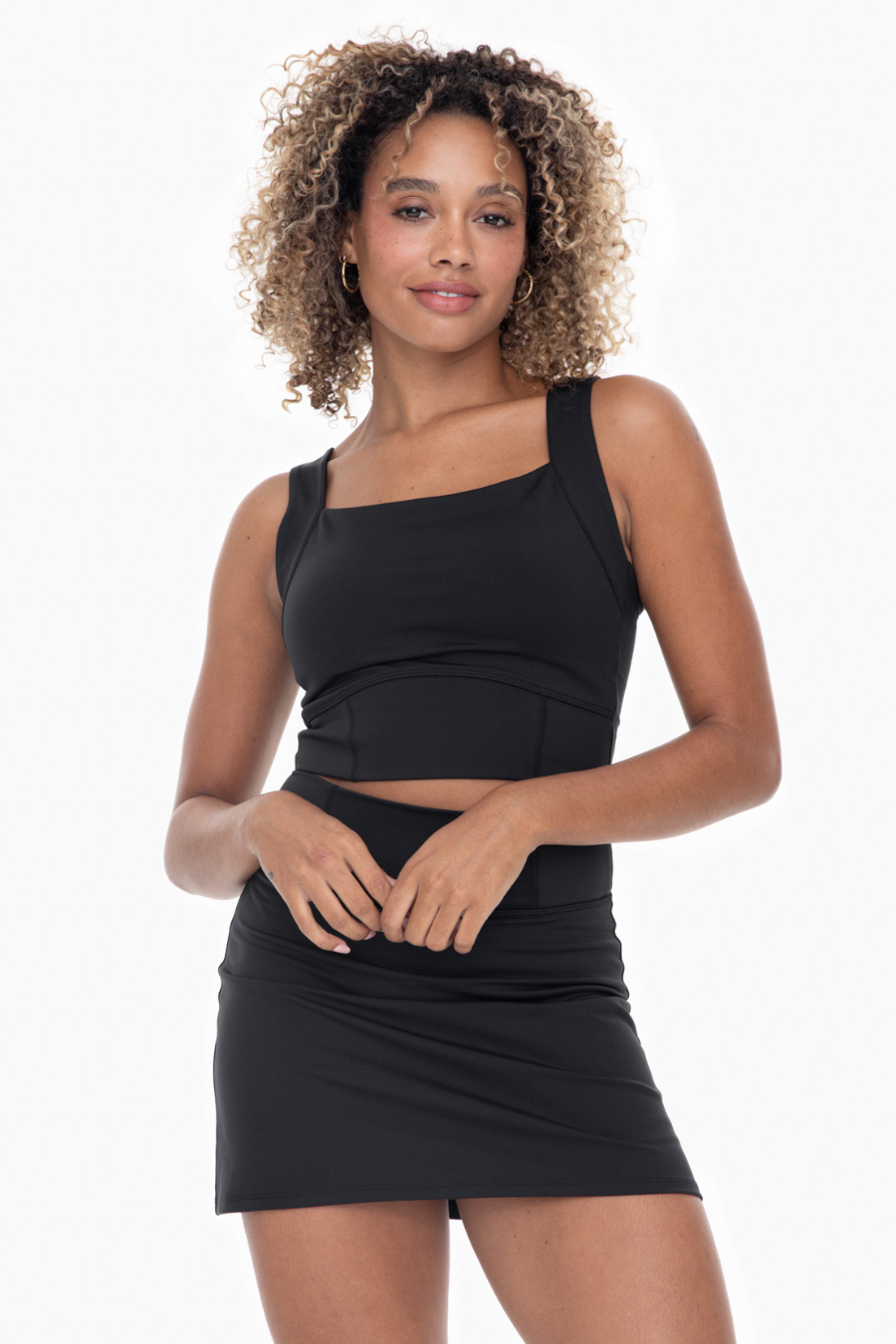 Thick Strap Stretch Back Cropped Tank