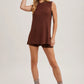 Sleeveless Side Slit & Short Knit Sweater Set