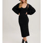 V-Neck Knit Midi Dress and Knit Shrug Set