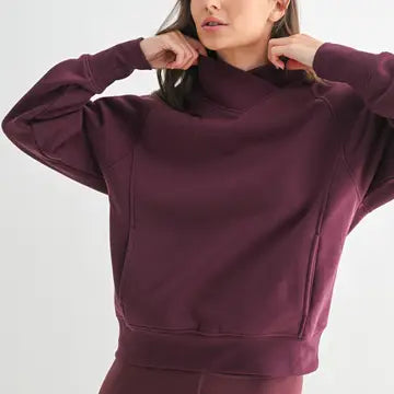 Heartline Fleece Mock Neck Sweater