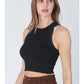 Ribbed High Neck Crop Top
