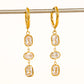 Sunniva 18K Gold Non-Tarnish Cz Triple Drop Earrings