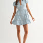 Puff Sleeve Denim Mini Dress