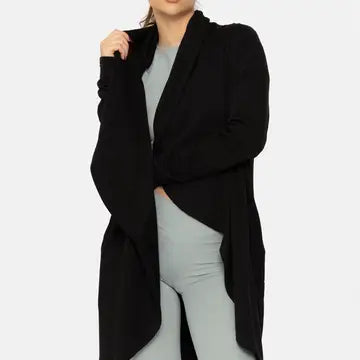 Fleece Lined Flowy Open Cardigan