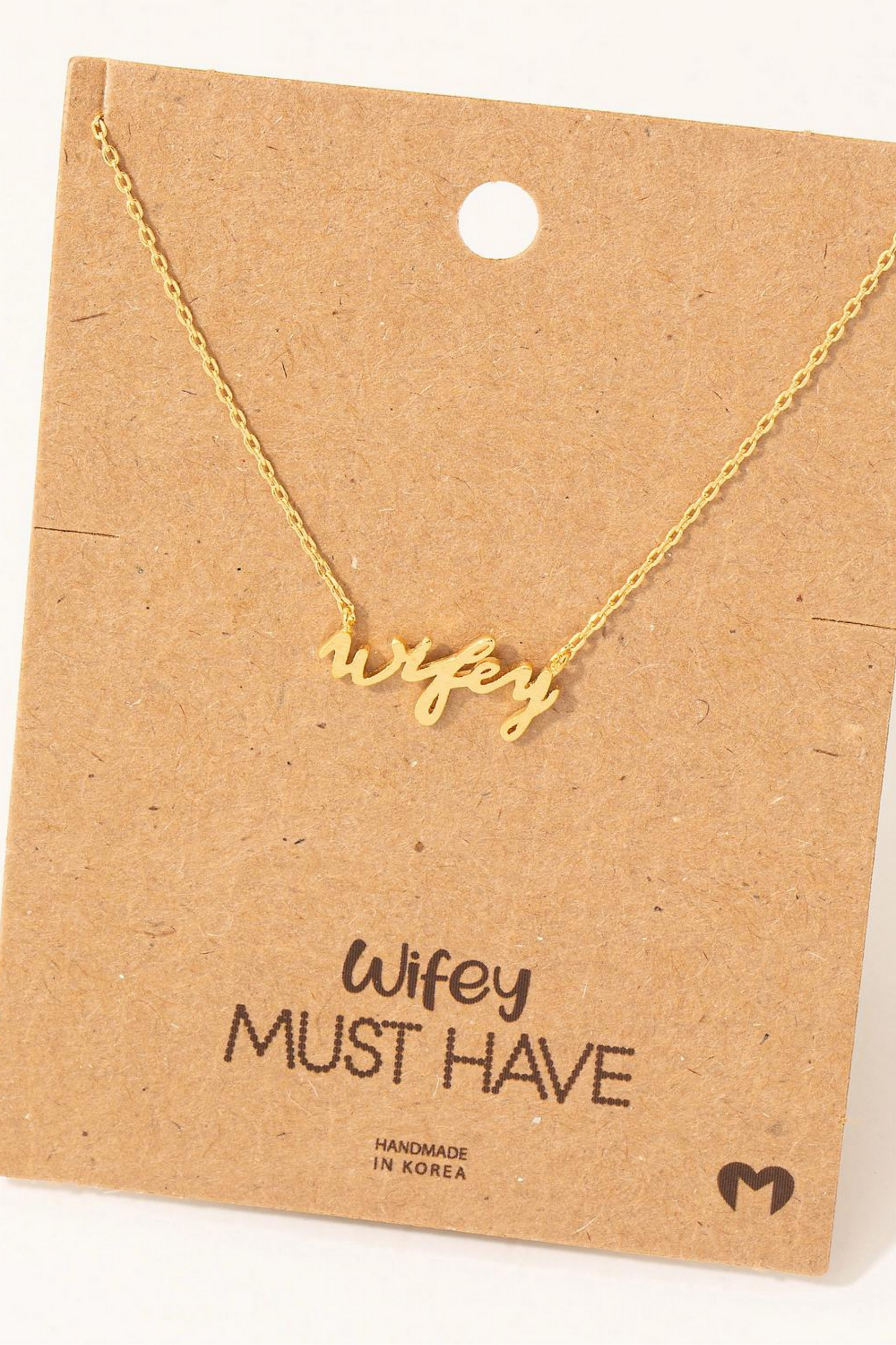 Wifey Script Pendant Necklace