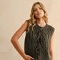 Tie Front Cable Knitted Vest