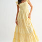 Sunshine Smocked Maxi Dress Eyelet Ruffle Sleeves