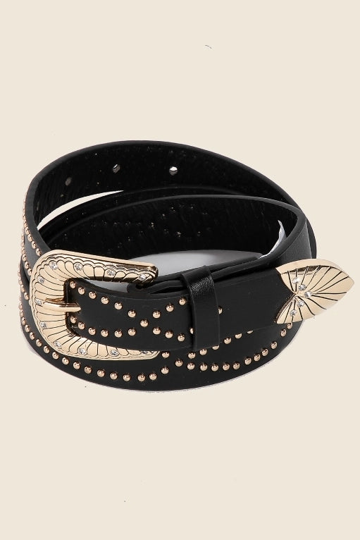 Studedd Intricate Western Buckle Belt