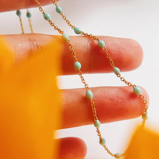Soleil 18K Gold Non-Tarnish Beaded Petite Chain Necklace