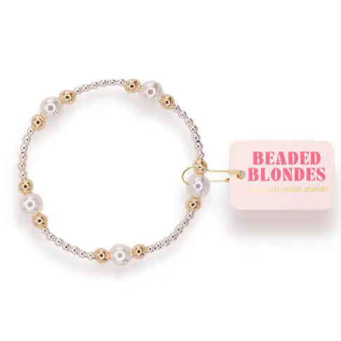 Serena Pearl Bracelet in Silver with Gold