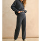 Waffle Pattern Sweater Jogger Pants