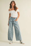 Studded Barrel Denim Pants