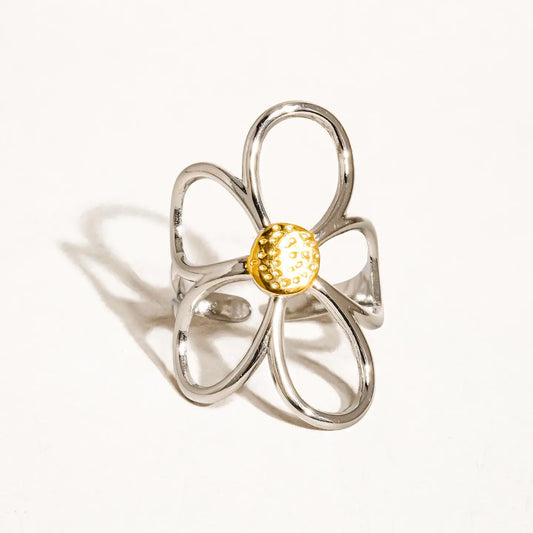 Isolde 18K Non-Tarnish Large Floral Ring