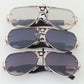 Modern Lion Emblem Aviator Sunglasses
