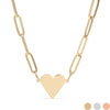 18K Gold Stainless Steel Blank Heart Paperclip Necklace