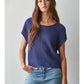 Knit Sweater See Through Short Sleeve Pullover Top