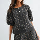 Floral Print Short Sleeve Top Set Pocket Shorts