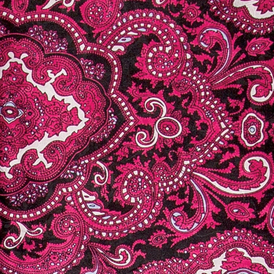 Red and Black Paisley Jacquard Silk Scarf