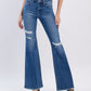 High Rise Distressed Classic Flare Jeans