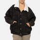 Sherpa Collar Oversized Denim Jacket