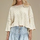 Cable Knit Look Lightweight Sweater