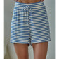 Knit Rayon Spandex Striped Elastic Waist Shorts