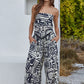 Woven Rayon Nylon Tribal Print Wide Leg Pants