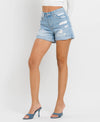 Mid Rise Double Cuffed Boyfriend Shorts