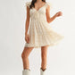 Chiffon Flutter Embroidered Sleeve Mini Dress