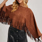 Western Bohemian Suede Fringe Cape