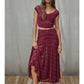 Knit Nylon Spandex Lace Maxi Skirt