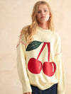 Cherry Patch Front Sweater Top