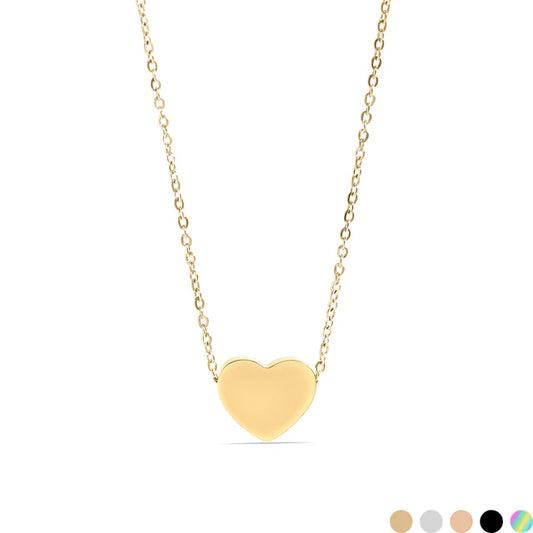 18K Gold Stainless Steel Blank Heart Necklace