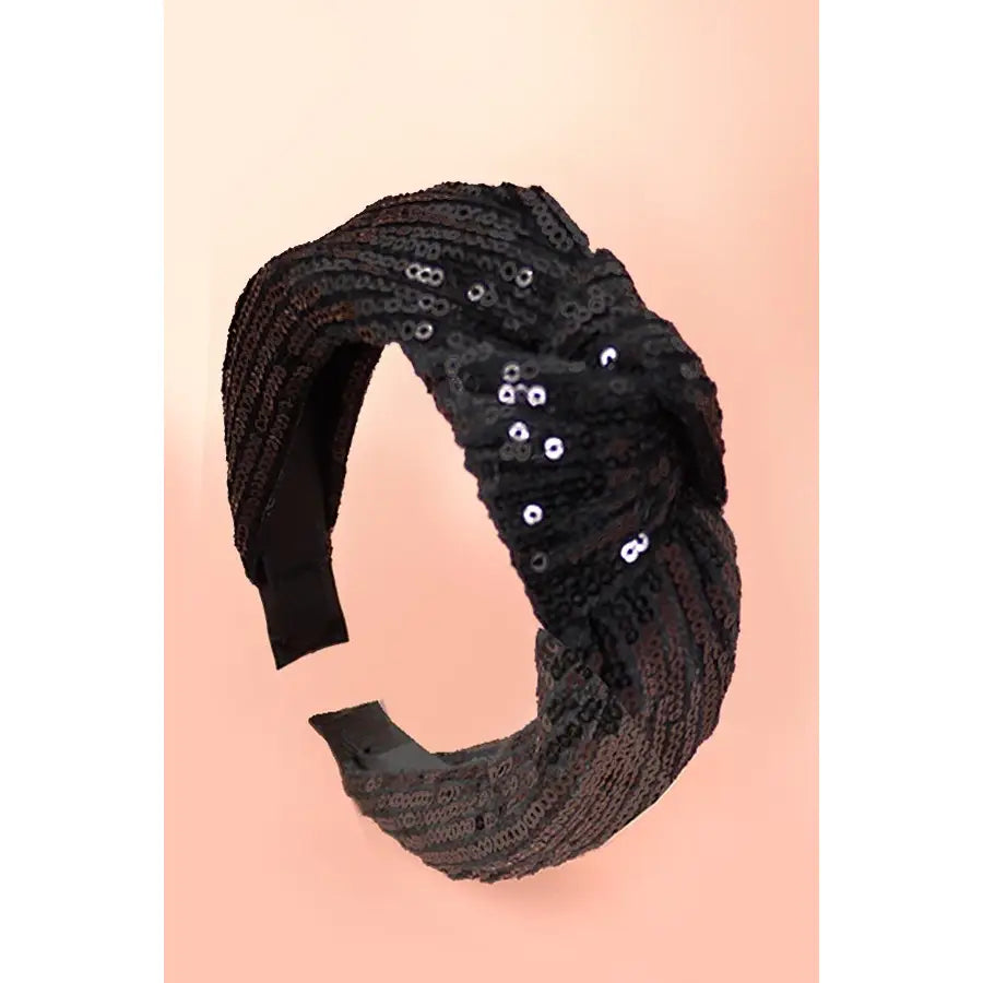 Sequin Stripe Embellished Knot Headband