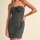 Tweed Strapless Front Bow Mini Dress