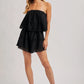 Strapless Embroidered Trim Jumpsuit