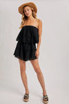 Strapless Embroidered Trim Jumpsuit