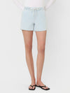 High Rise Elastic Wb Drawstring Striped Shorts