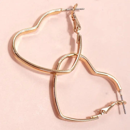 Radiant Gold Heart Hoop Earrings