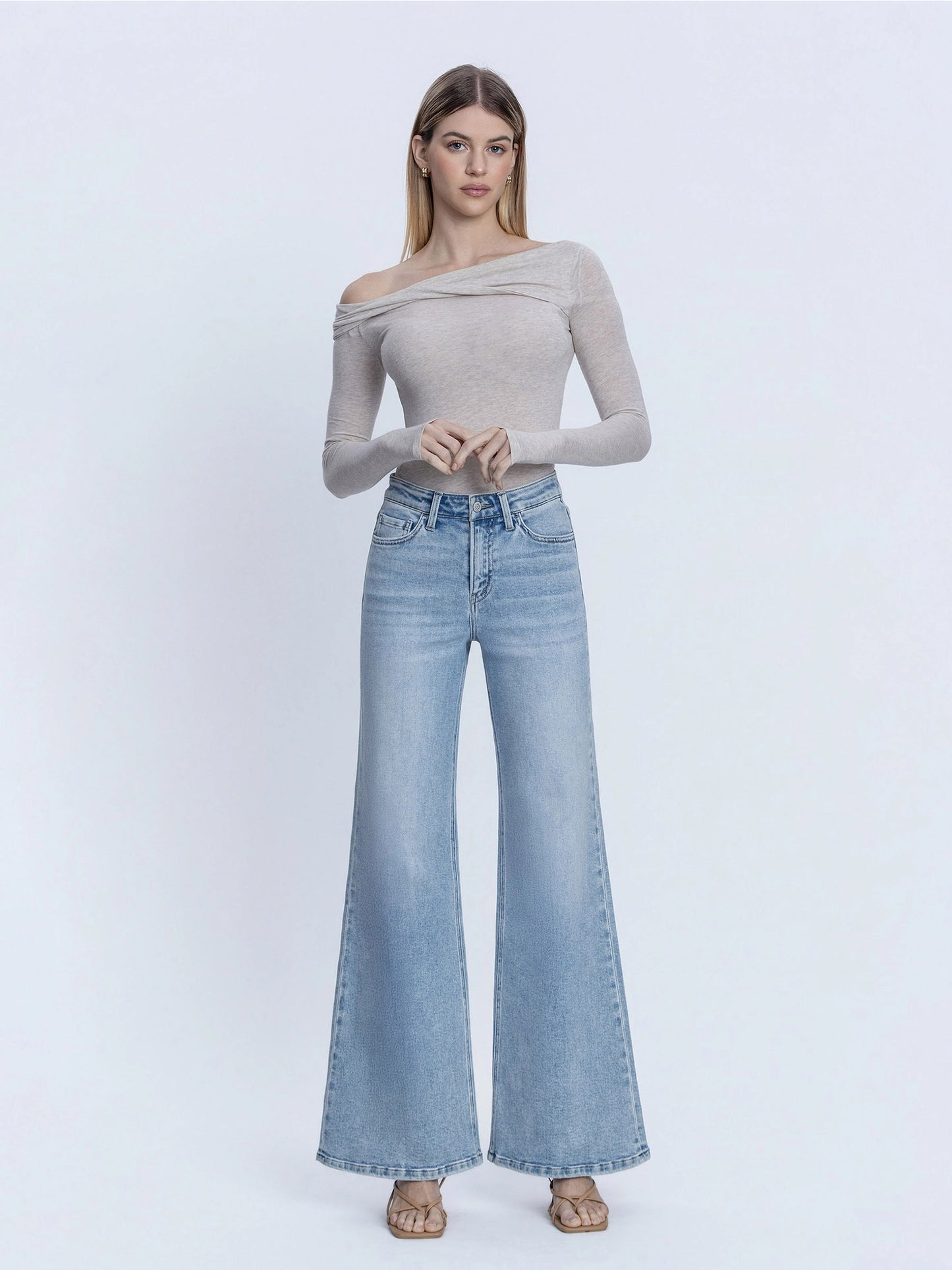High Rise Light Wash Vintage Flare Jeans